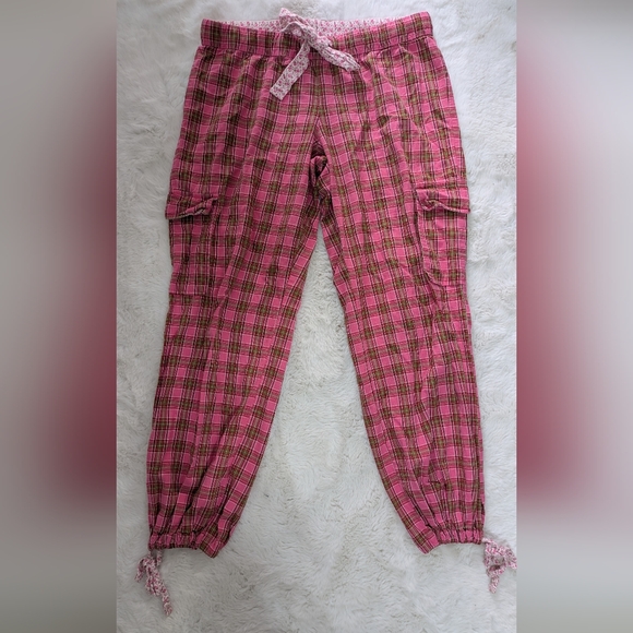 Old Navy Pants - Old Navy Coquette Y2K Plaid Cargo Pants
